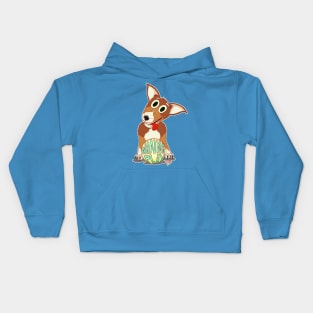 Happy dog wants to play Kids Hoodie